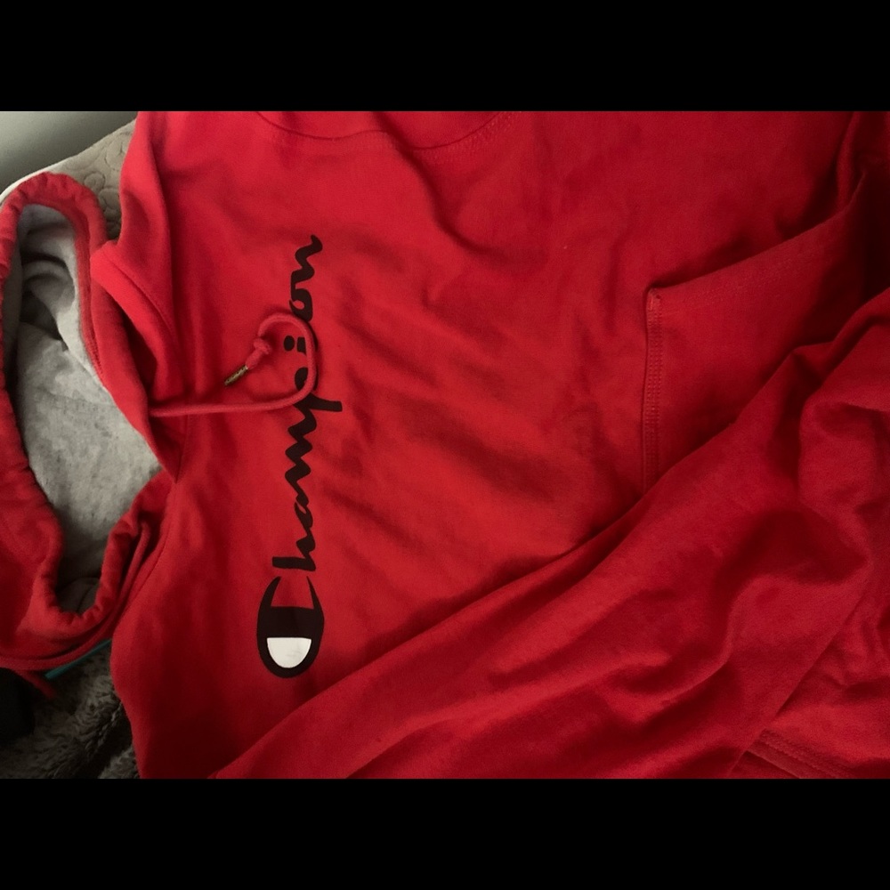 Mens Red Champion Hoodie
